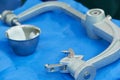 Skull clamp with pins and antiseptic solution for head fixation in neurosurgical surgery