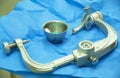 Skull clamp with pins for head fixation in neurosurgical surgery
