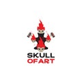 Skull colorful with air brush art logo design vector graphic symbol icon sign illustration creative idea
