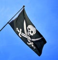 Skull and cross swords flag