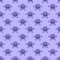 Skull with crossbones background. Seamless purple pattern from h