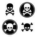 Skull and crossbones icon set