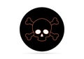 Skull and crossbones line icon isolated design on vector illustration Royalty Free Stock Photo