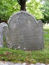 Colonial gravestone with embellishments dated 1754 Royalty Free Stock Photo