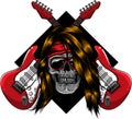skull with crossing guitars vector illustration design Royalty Free Stock Photo