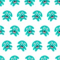 Skull cute monster seamless pattern textile print. repeat pattern background design