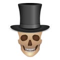 Skull with cylinder hat