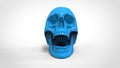 Skull 3d printed isolated , 3d render