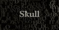 Skull - 3D rendered metallic typeset headline illustration
