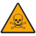 WARNING PICTOGRAM, TOXIC MATERIAL ISO 7010 - W016 Royalty Free Stock Photo