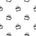 SKULL DEATH BEFORE DECAF SEAMLESS PATTERN WHITE