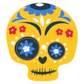 Dia de los muertos, painted skull with ornaments Royalty Free Stock Photo