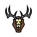 skull deer horn animal color icon vector illustration