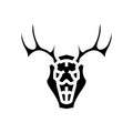 skull deer horn animal glyph icon vector illustration
