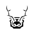 skull deer horn animal glyph icon vector illustration