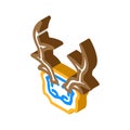 skull deer horn animal isometric icon vector illustration