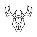 skull deer horn animal line icon vector illustration