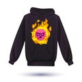 Skull on fire hoodie design