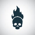 Skull Fire Icon For Web And
