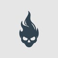 Skull Fire Monogram Design Logo Inspiration