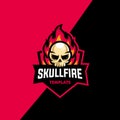 Skull Fire Sport Concept Illustration Vector Design Template
