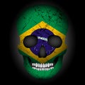 Skull flag Brazil Royalty Free Stock Photo