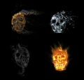 Skull flames Fire effect