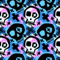 Skull funky boys and girls apparel modern print.