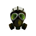 Skull in a gas mask with green goggles. Post apocalypse icon, beware, deadly Royalty Free Stock Photo
