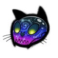 Skull ghost cat character design illustration