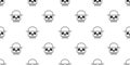 Skull Halloween seamless pattern  bone scarf isolated ghost tile background repeat wallpaper cartoon doodle illustration des Royalty Free Stock Photo