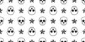 Skull Halloween seamless pattern vector crossbone ghost pirate star icon scarf isolated repeat wallpaper tile background cartoon d