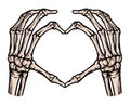 Skull hand love vector illustration
