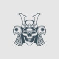 Skull head of shogun monogram logo design inspiration