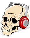 Skull in headphones Royalty Free Stock Photo