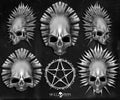 Skull heads and pentagram