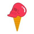 Skull ice cream. skeleton head sweetness. Dangerous sweet