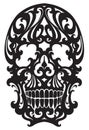 Skull illustration in art nouveau style