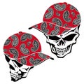 Skull illustration covered with a cap,