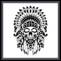 skull indian tribal tattoo mandala arts