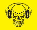 Skull listening to music