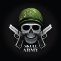 Skull logo soldier with guns