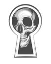 Skull Looks Through Keyhole Tattoo