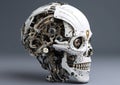 Skull made of cybernetic parts