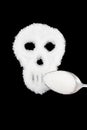 The skull made from sugar. Sugar Kills.Black background. diabet Royalty Free Stock Photo