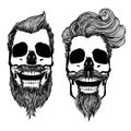 Skull with modern male hairstyle and beard