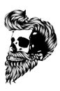 Skull with modern male hairstyle and beard