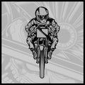 Skull motorcycle racing vector