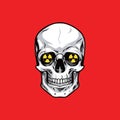 Skull with Nuclear Weapon Sign Symbols