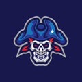 Skull patriot mascot logo design vector with modern illustration concept style for badge, emblem and t shirt printing. Skull